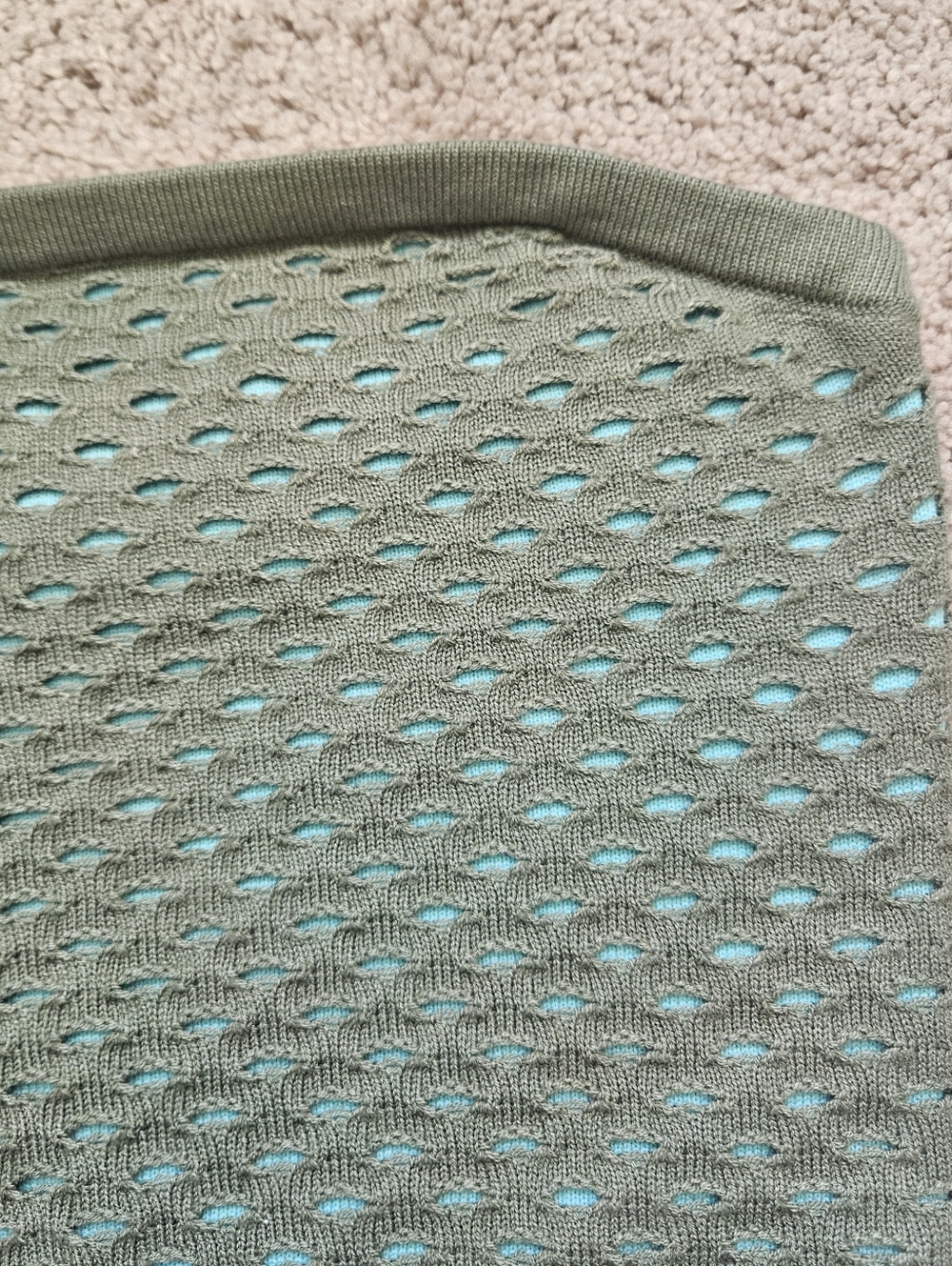 Aerie Crochet Sweater Tube Top Olive Fun Teal Green NWT Womens Small Festival